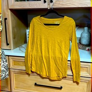 Loft vintage soft medium long sleeve tee; mustard yellow; excellent condition